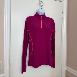 Everlast Women’s Large Pull-over Pink/Orange 1/4 Zip Long Sleeve Athletic Top